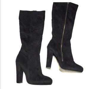 Express black suede boots